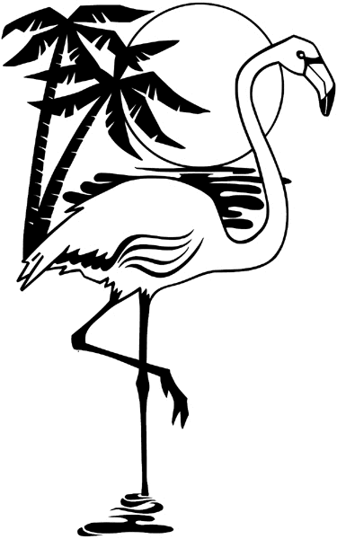 Flamingo vinyl sticker. Customize on line.      Animals Insects Fish 004-1062  